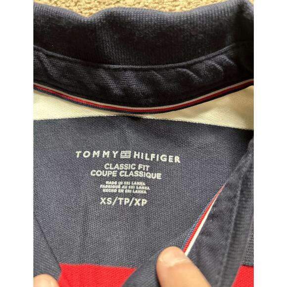 Women’s Size XS Tommy Hilfiger Classic Fit Red White & Blue Striped Polo - Picture 3 of 4